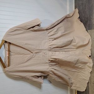 Showpo Beige Button-Up Mini Dress